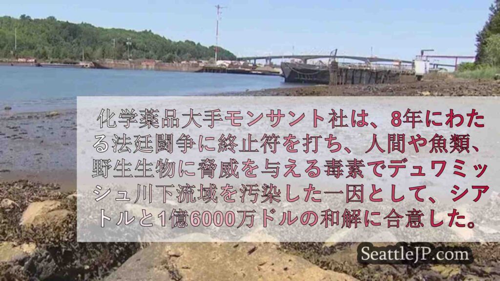 モンサント社、デュワミッシュ川の汚染問題でシアトルと1億6000万ドルの和解に合