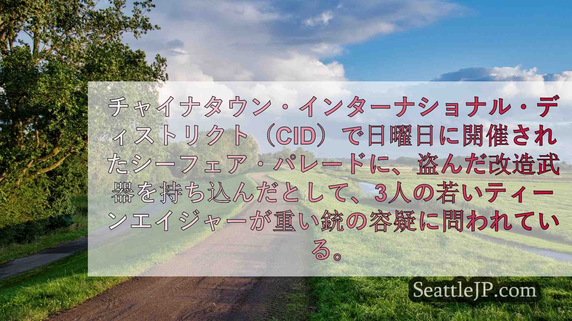 シーフェアのパレードを改造武器で妨害したティーンエイジャー、銃刀法違反で重い罪に