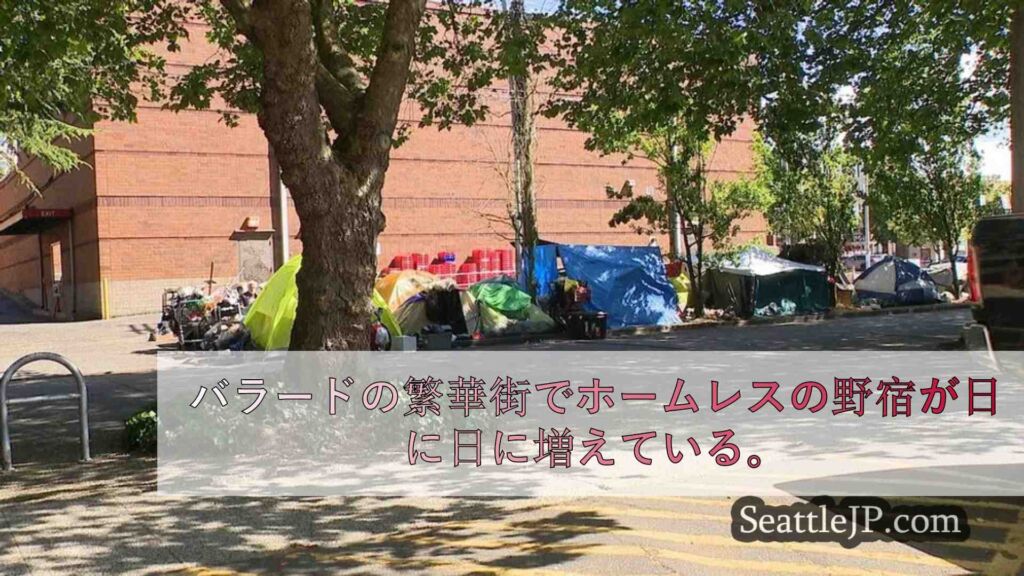 拡大するバラードのホームレス野営地に市が対応