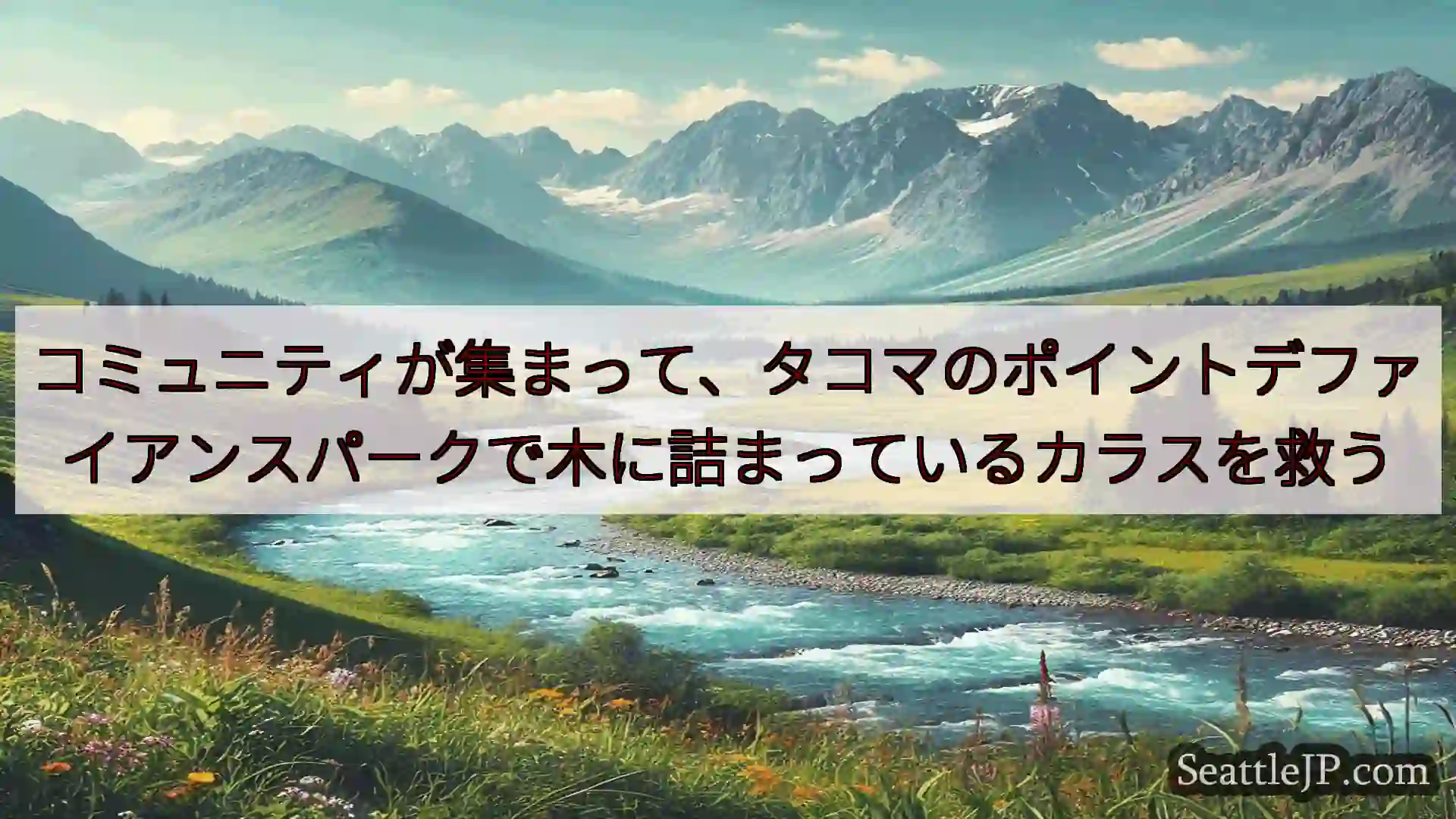 シアトルニュース コミュニティが集まって、タコマのポイントデファイアンスパークで木に詰ま