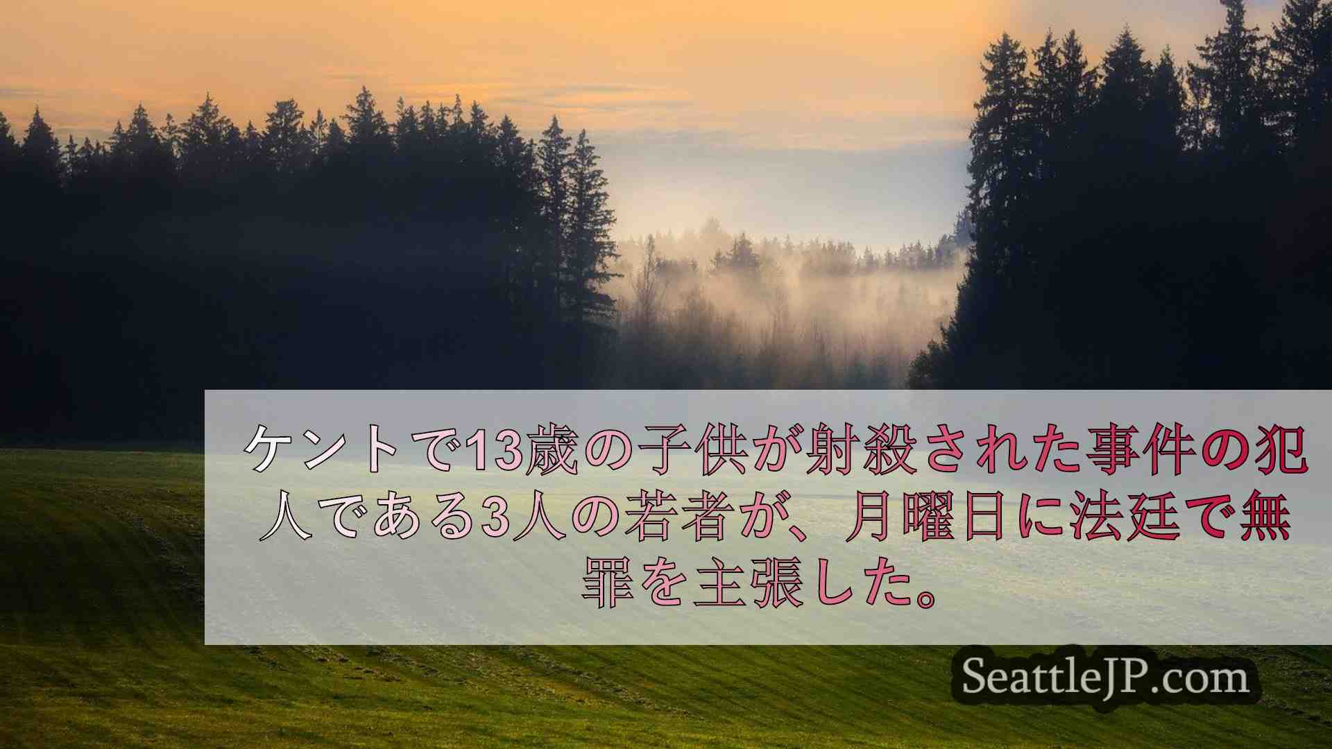 ケント州13歳少年射殺事件の容疑者3人が無罪を主張