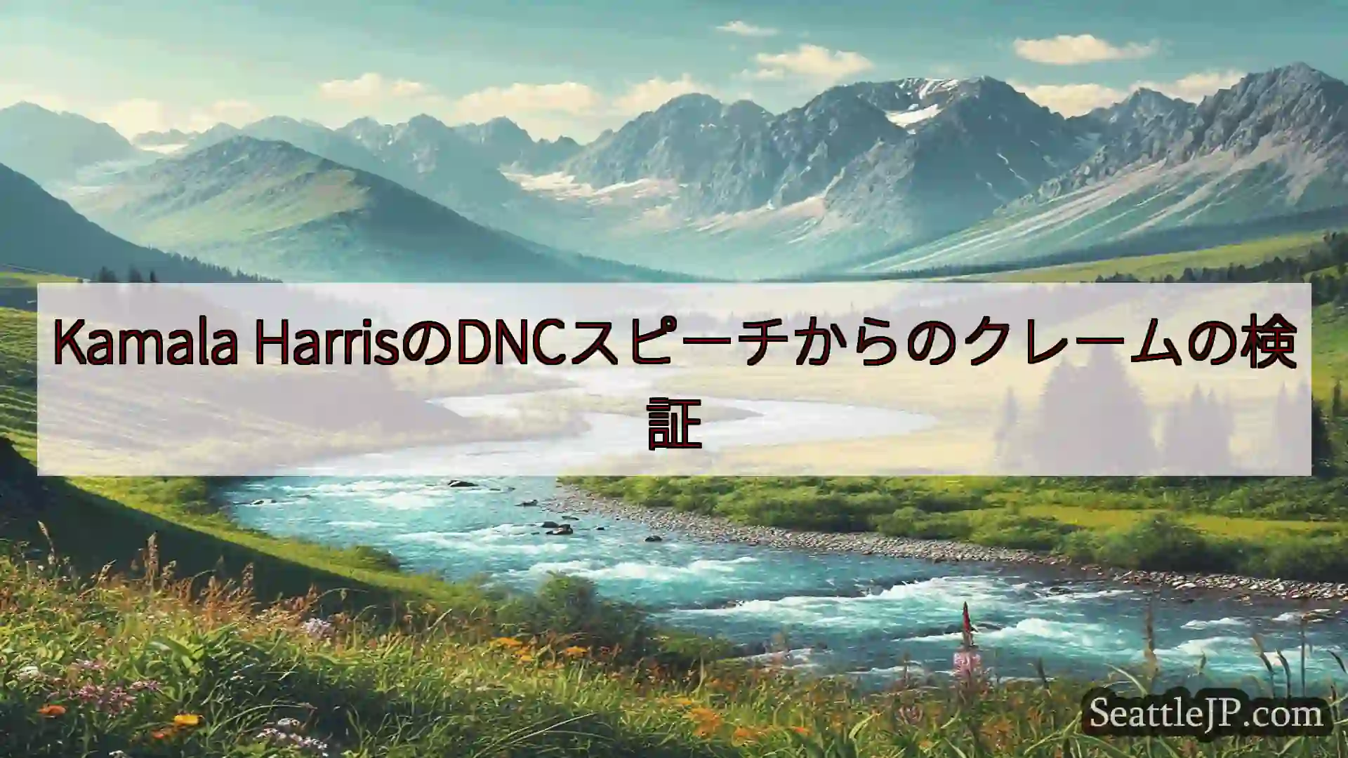 シアトルニュース Kamala HarrisのDNCスピーチからのクレームの検証