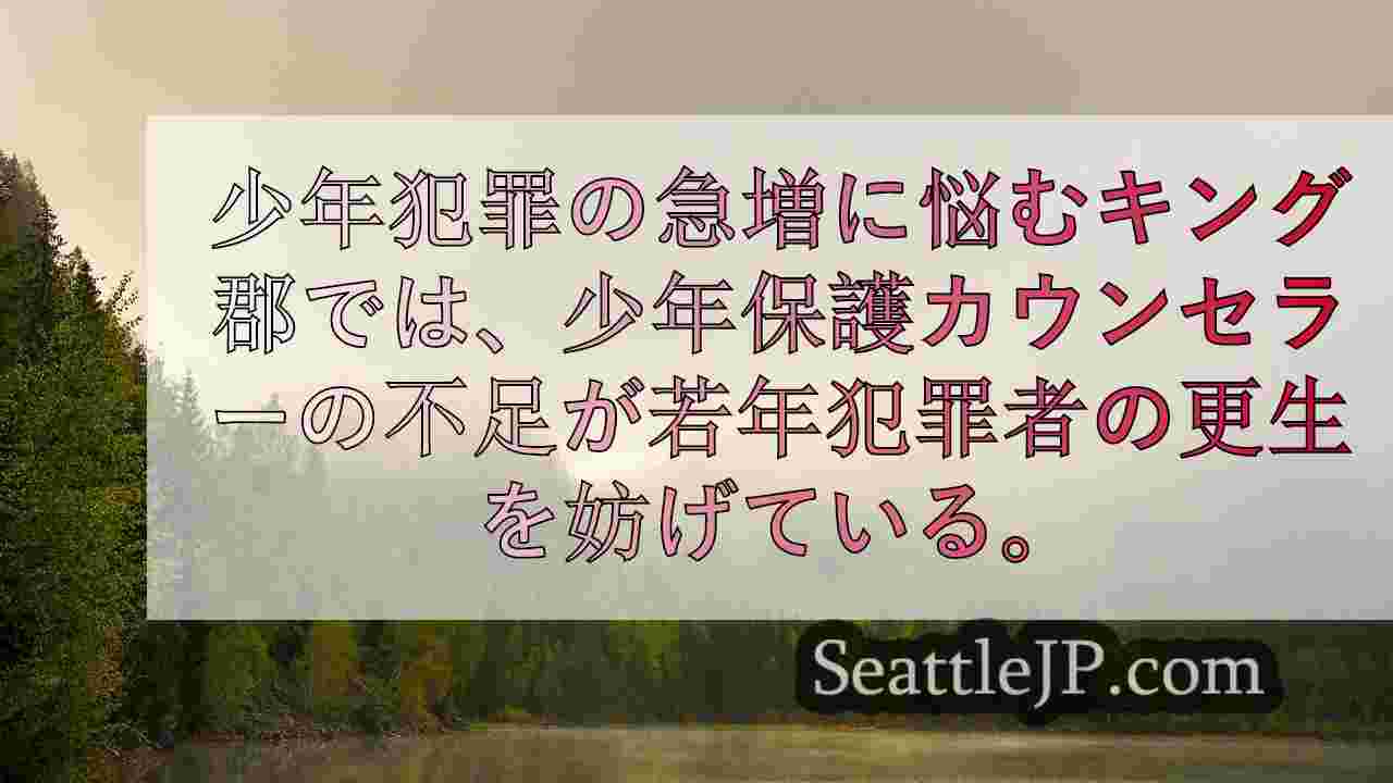 キング郡で青少年犯罪が急増、保護観察カウンセラーは対応に苦慮