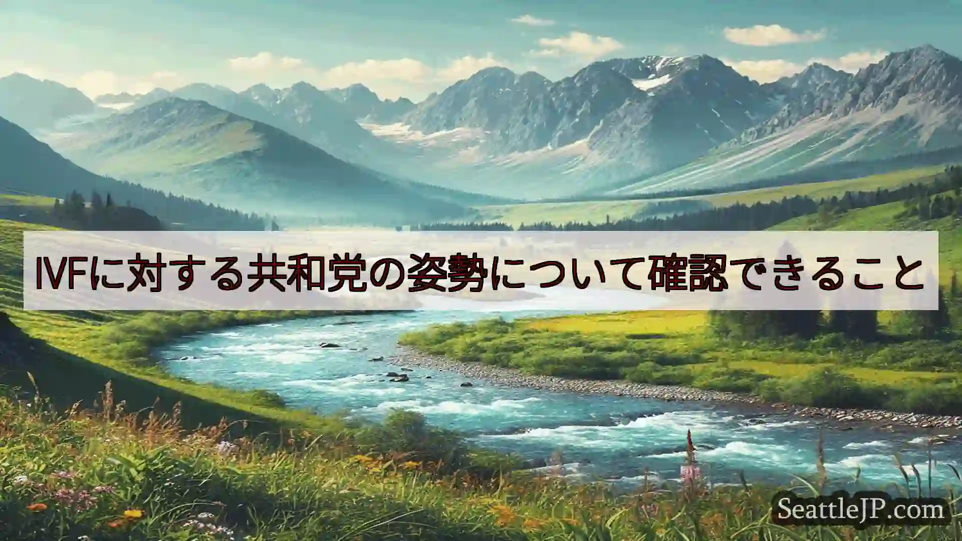 シアトルニュース IVFに対する共和党の姿勢について確認できること