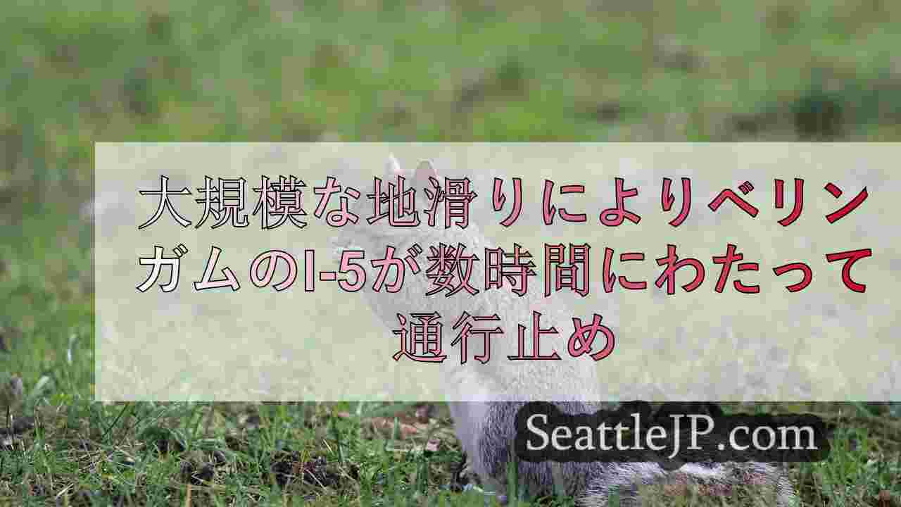 大規模な地滑りによりベリンガムのI-5が数時間にわたって通行止め