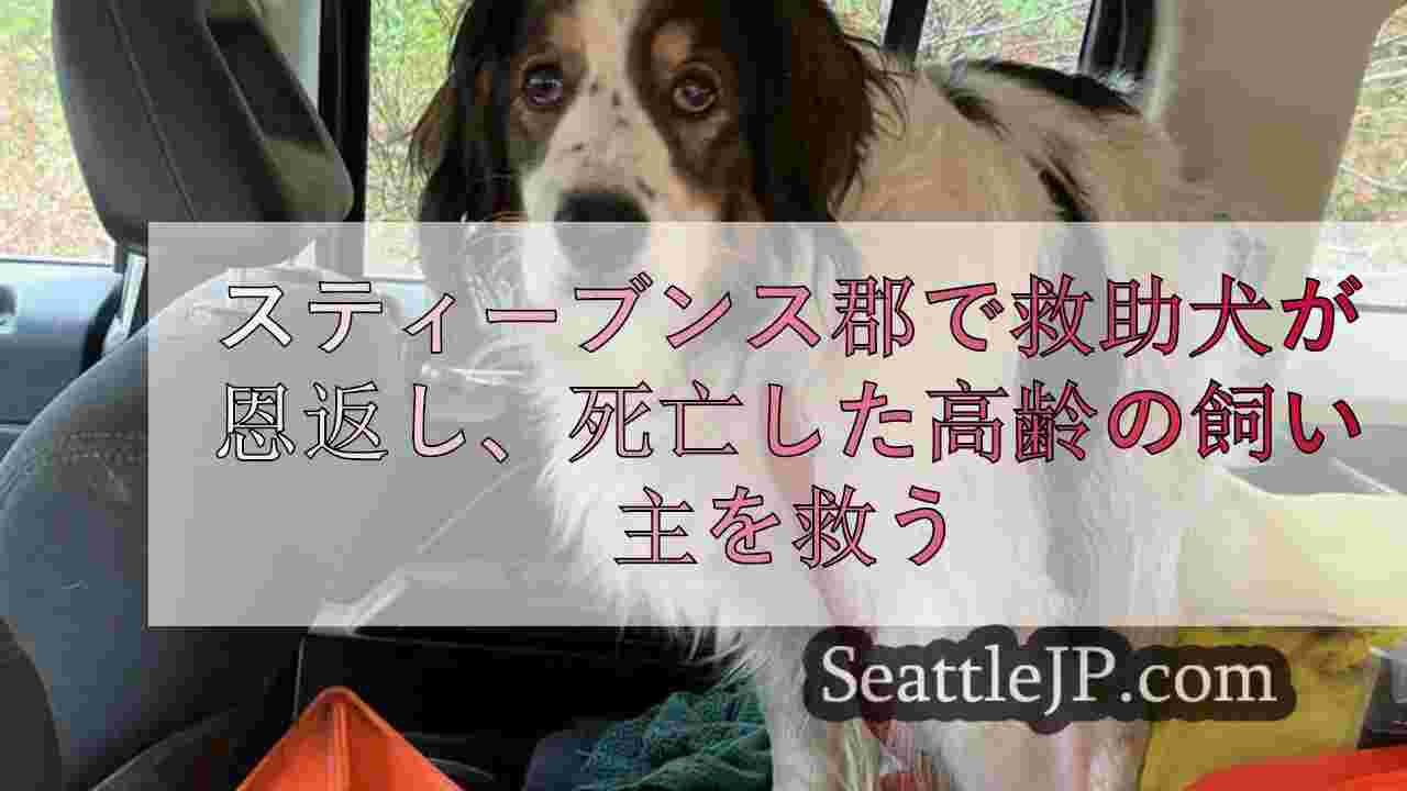 スティーブンス郡で救助犬が恩返し、転倒した高齢の飼い主を救う
