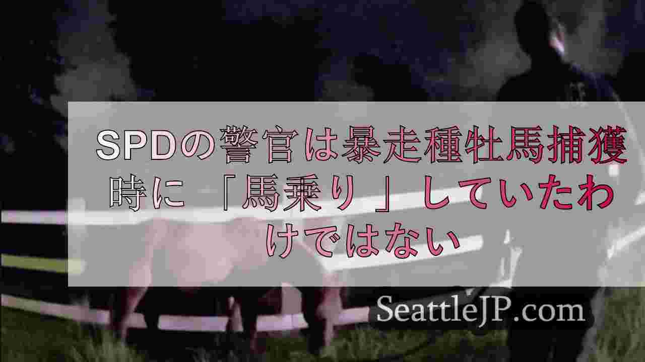 SPDの警官は暴走種牡馬捕獲時に 「馬乗り 」していたわけではない
