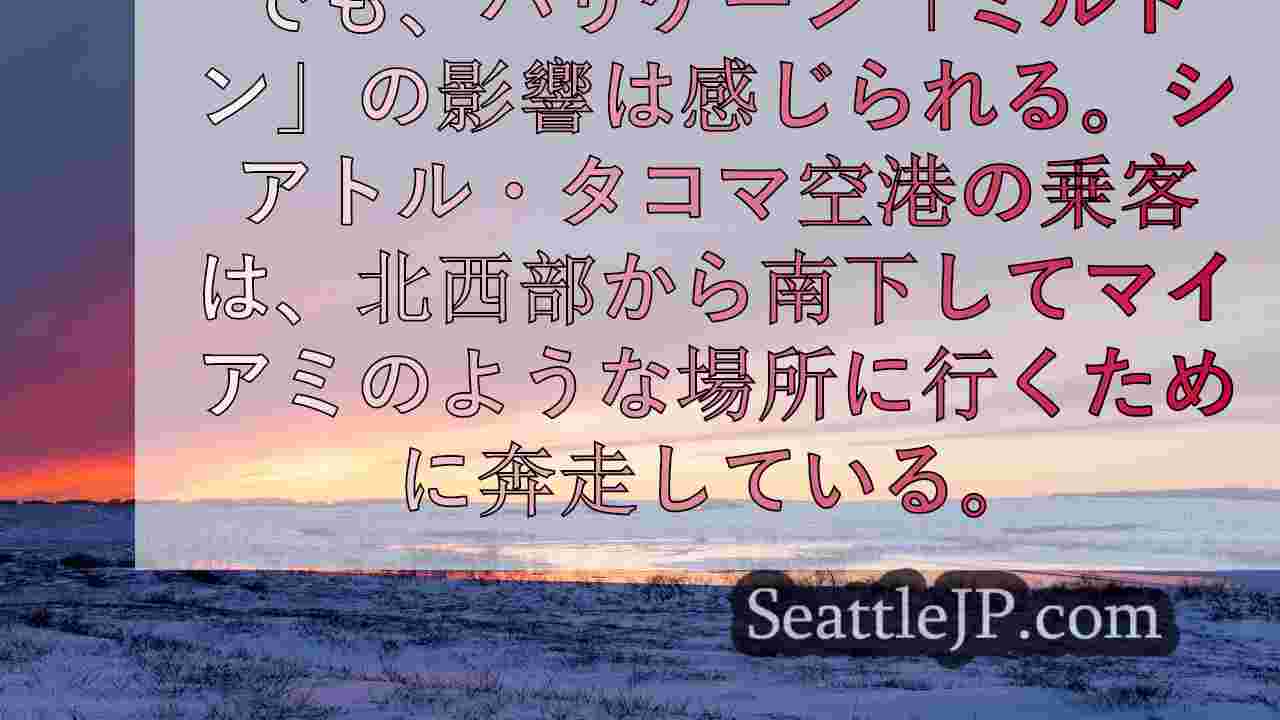 ハリケーン「ミルトン」上陸前にマイアミへ急ぐWA州旅行者たち