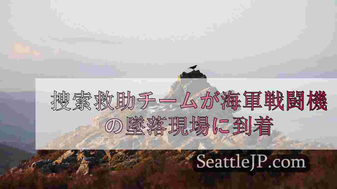 捜索救助チームが海軍戦闘機の墜落現場に到着