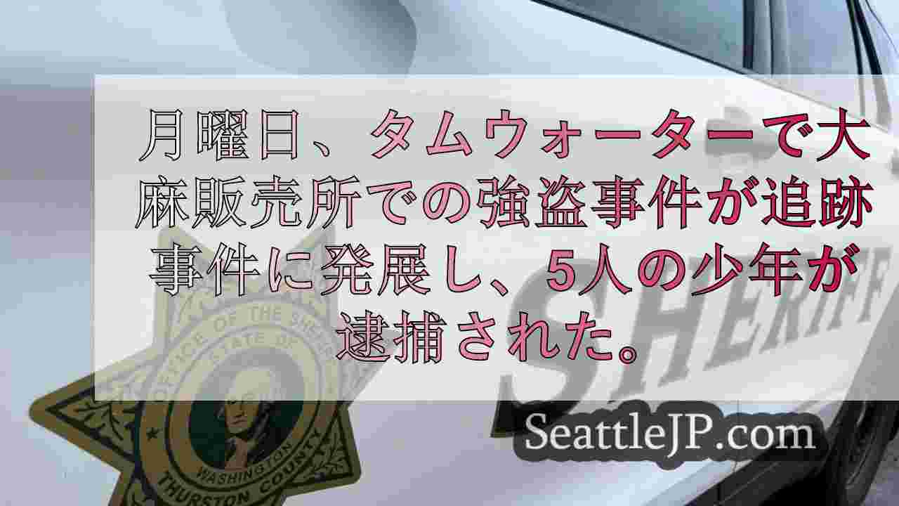 池に激突したタムウォーターのマリファナ店強盗で少年5人を逮捕