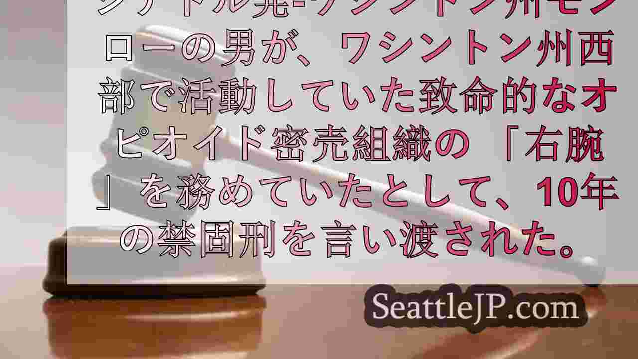 西オーストラリア州の男、麻薬組織の「右腕」役で10年の実刑判決