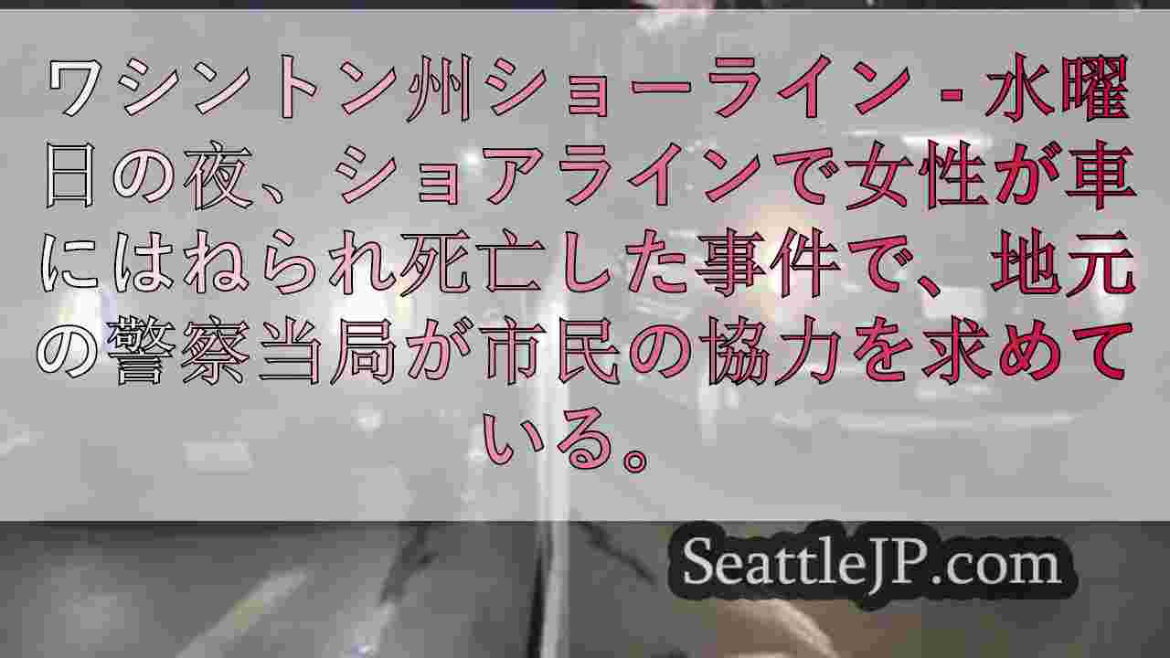 ショアラインのひき逃げで女性死亡、WSPが援助求める