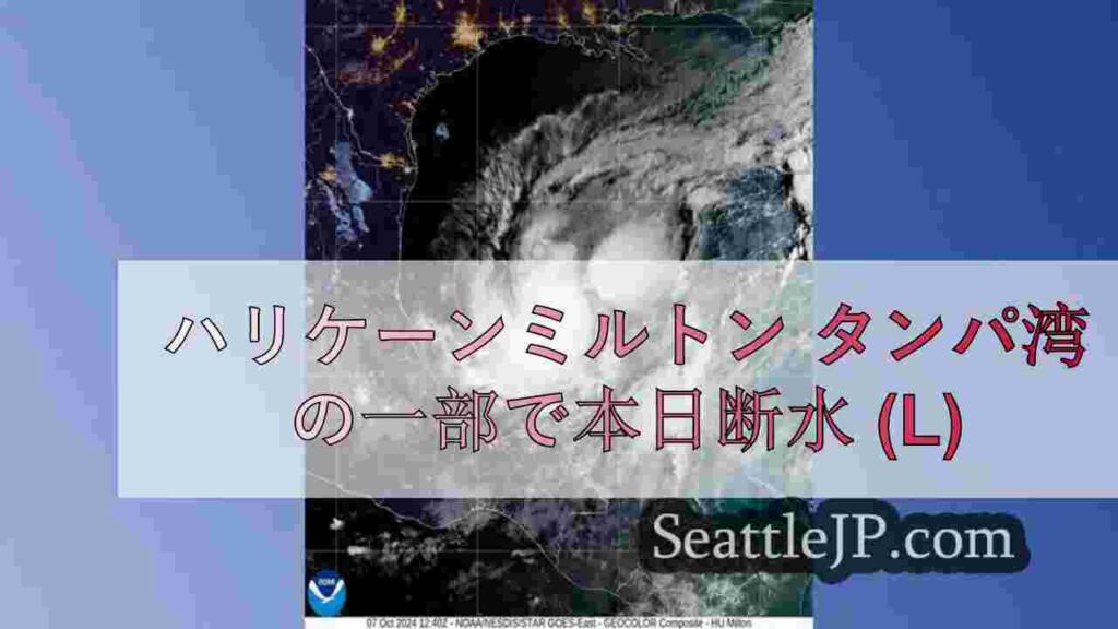 ハリケーンミルトン タンパベイの一部で本日断水（ライブアップデート）