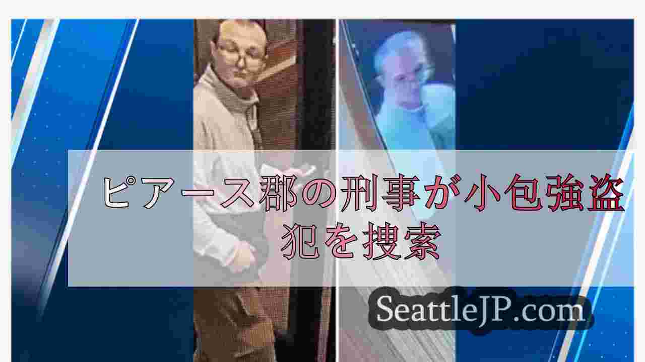 ピアース郡の刑事が小包強盗犯を捜索