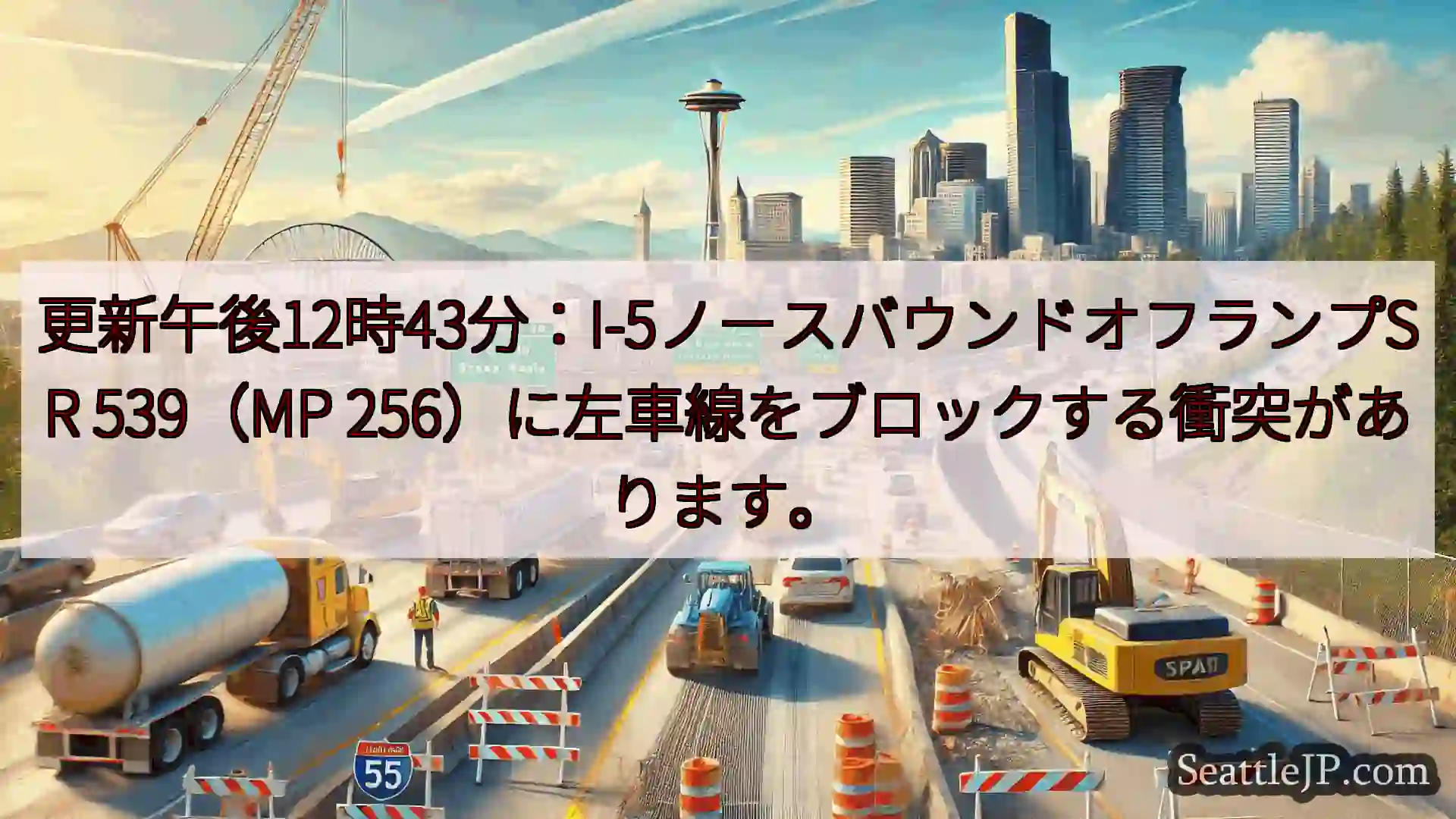 シアトル交通ニュース 更新午後12時43分：I-5ノースバウンドオフランプSR