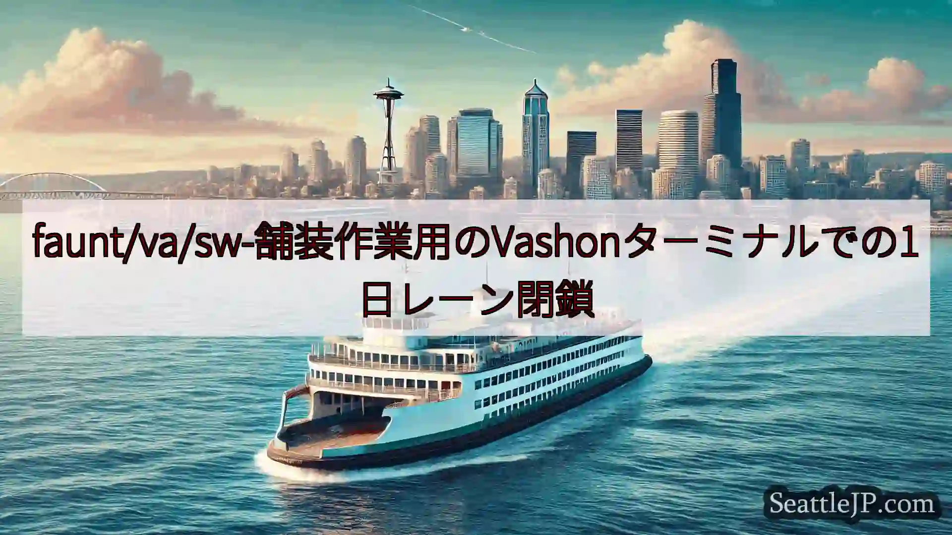 シアトルフェリーニュース faunt/va/sw-舗装作業用のVashonターミナルでの1日レー