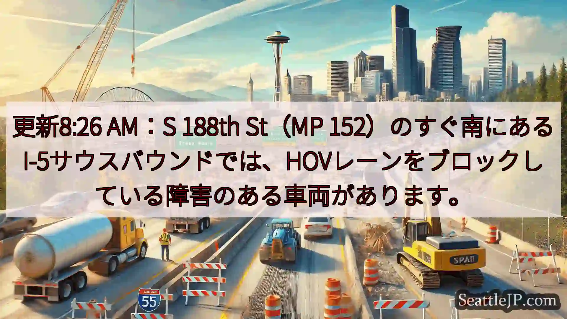 シアトル交通ニュース 更新8:26 AM：S 188th St（MP