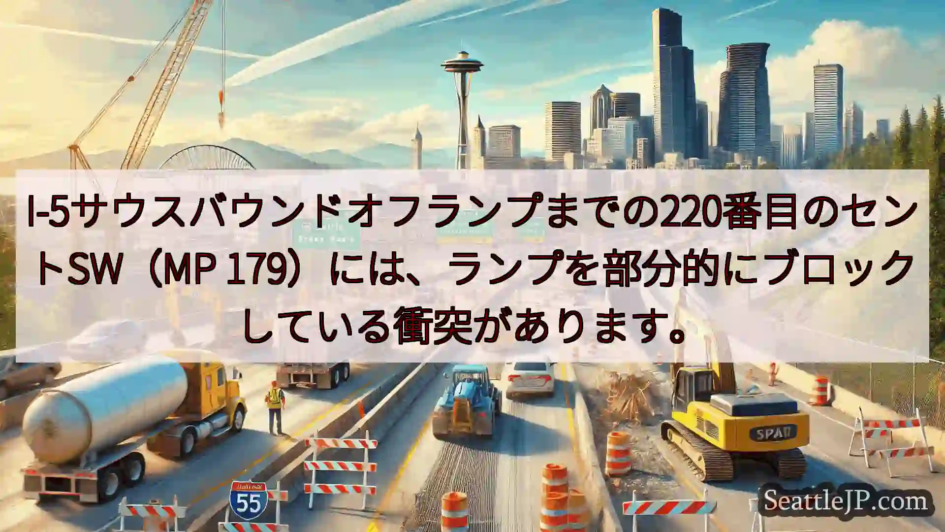 シアトル交通ニュース I-5サウスバウンドオフランプまでの220番目のセントSW（MP