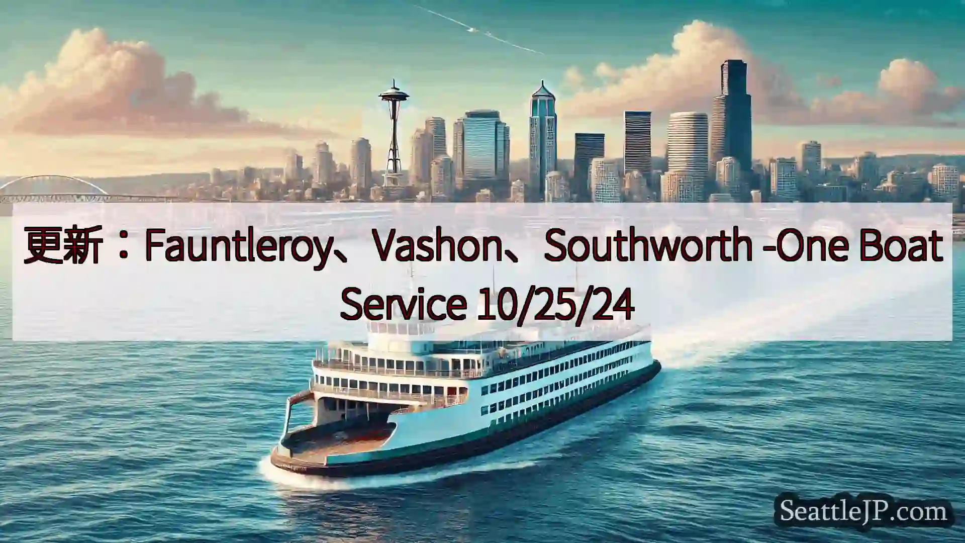 シアトルフェリーニュース 更新：Fauntleroy、Vashon、Southworth