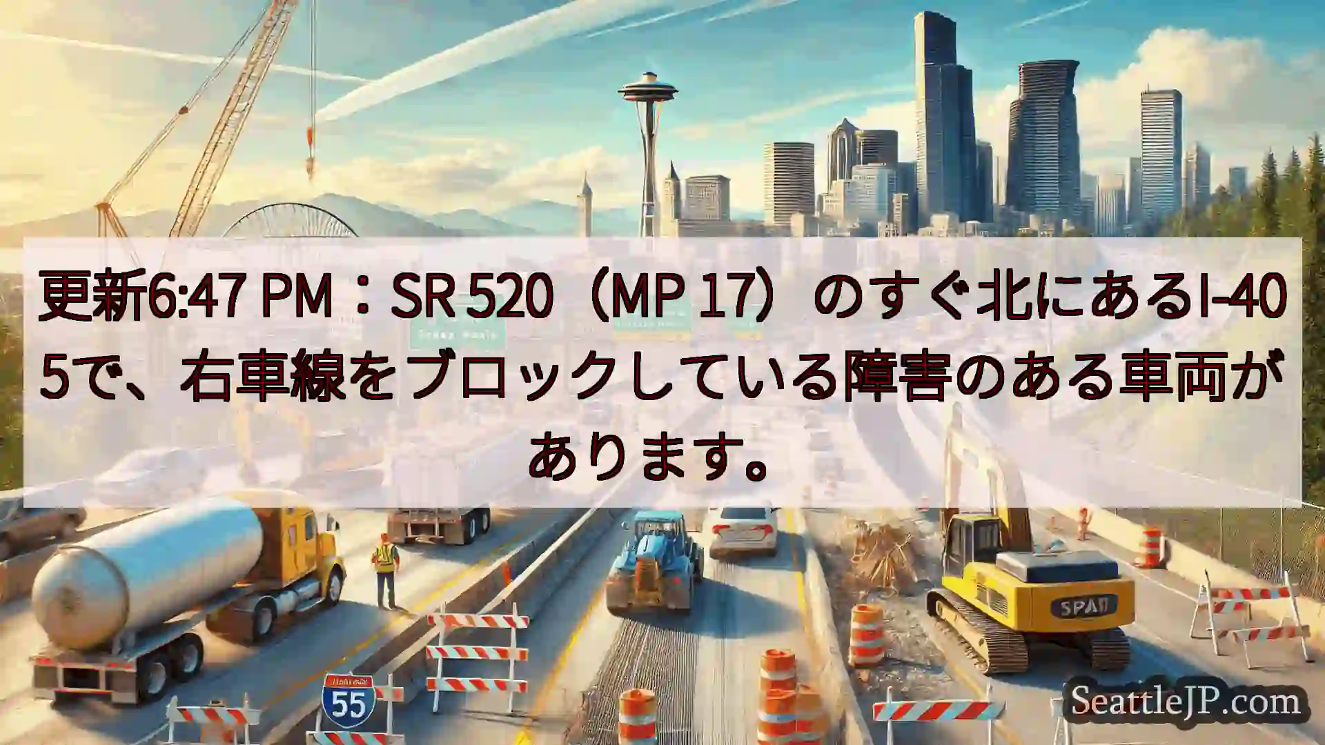 シアトル交通ニュース 更新6:47 PM：SR 520（MP