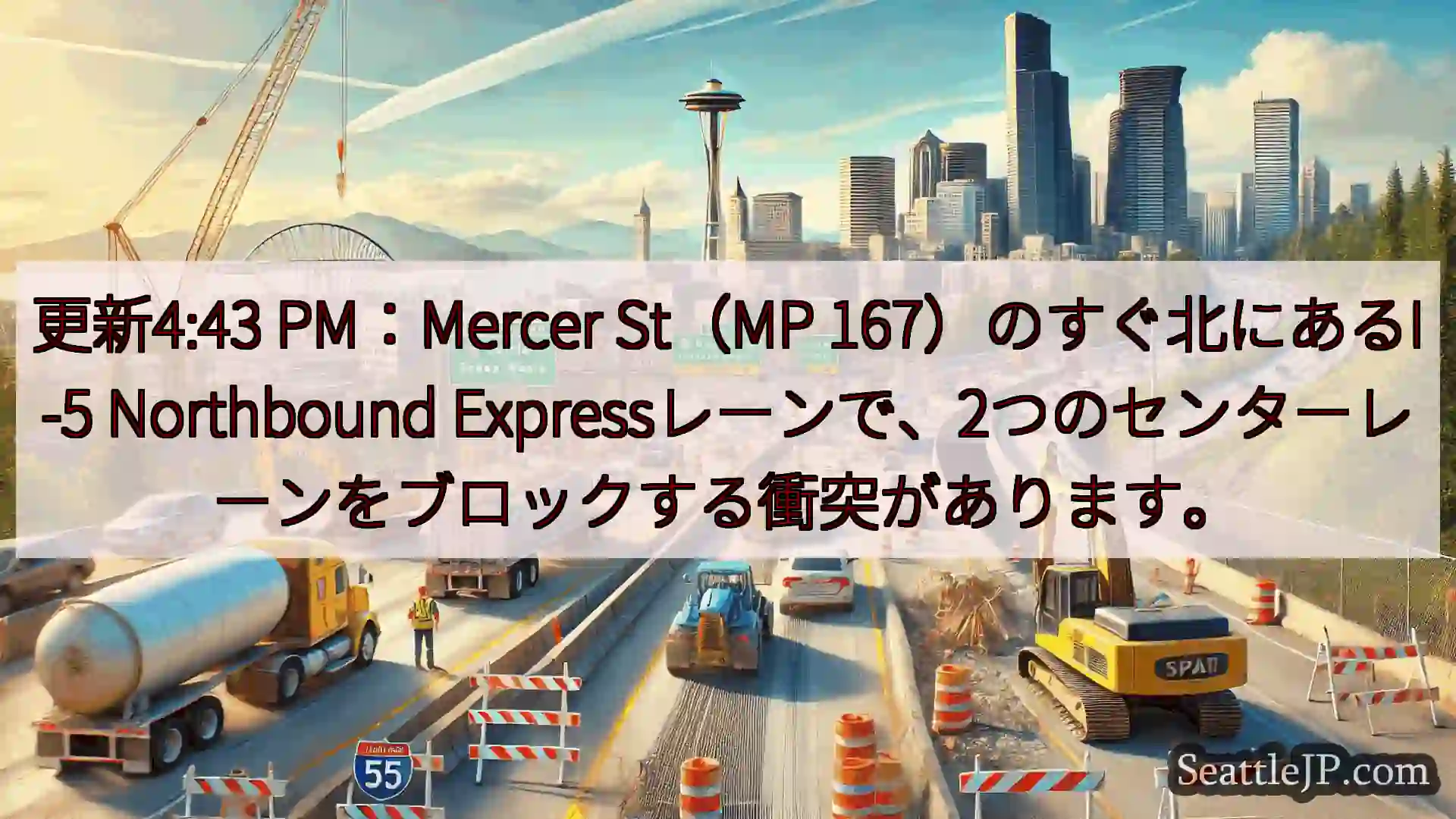 シアトル交通ニュース 更新4:43 PM：Mercer St（MP