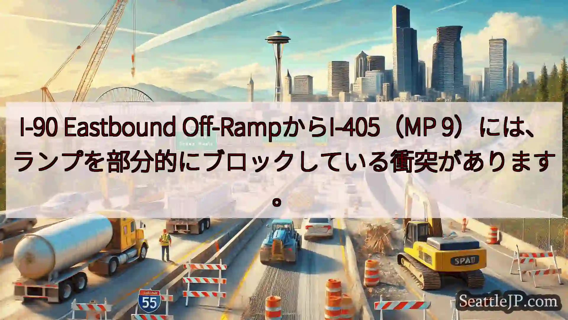 シアトル交通ニュース I-90 Eastbound Off-RampからI-405（MP