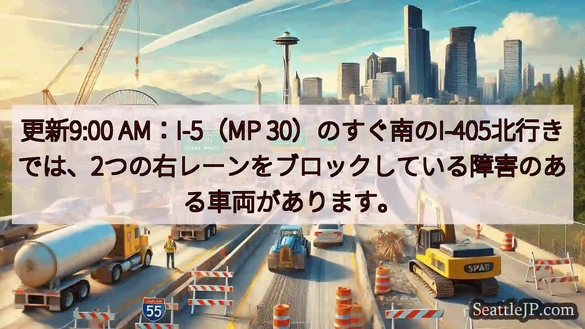 シアトル交通ニュース 更新9:00 AM：I-5（MP