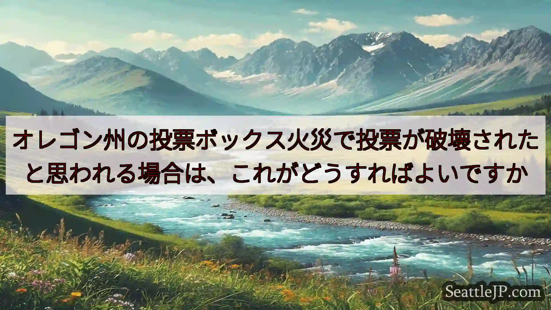 シアトルニュース オレゴン州の投票ボックス火災で投票が破壊されたと思われる場合は、これが