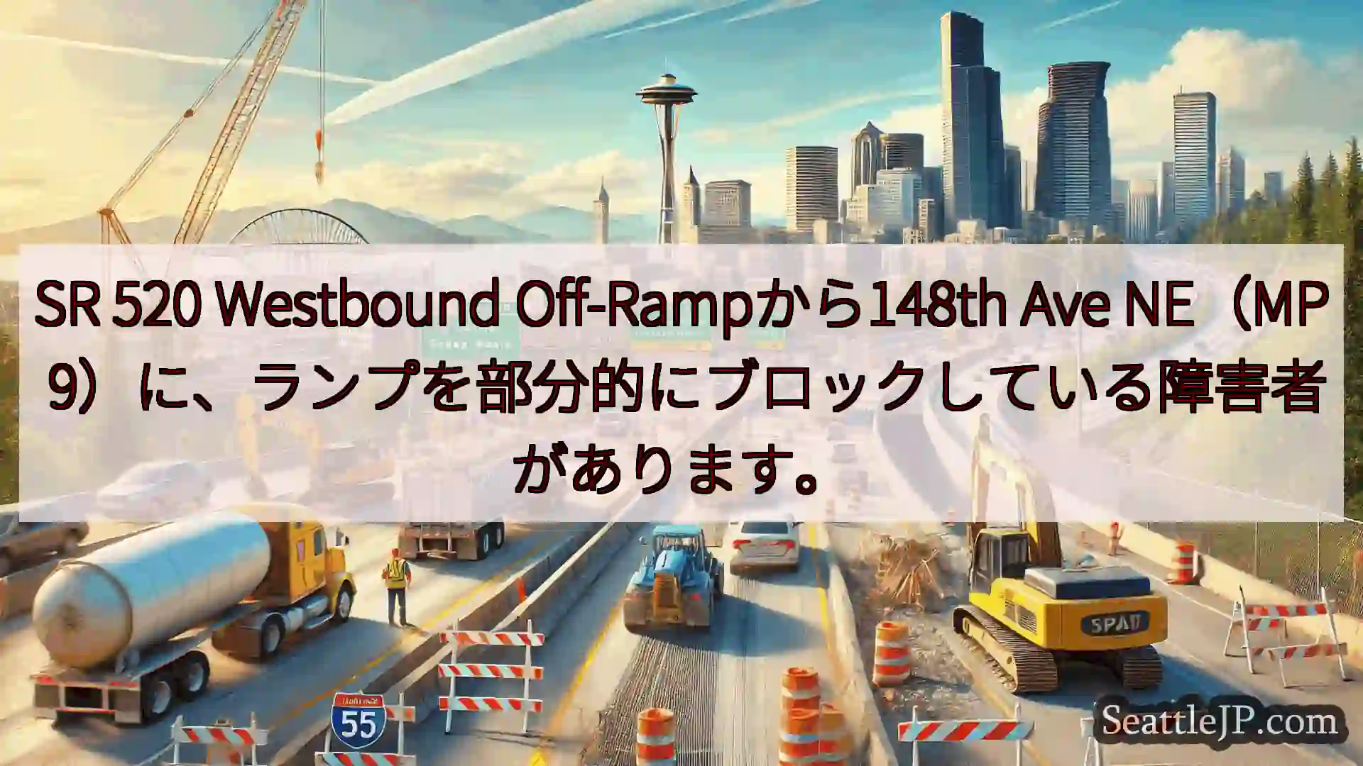 シアトル交通ニュース SR 520 Westbound Off-Rampから148th
