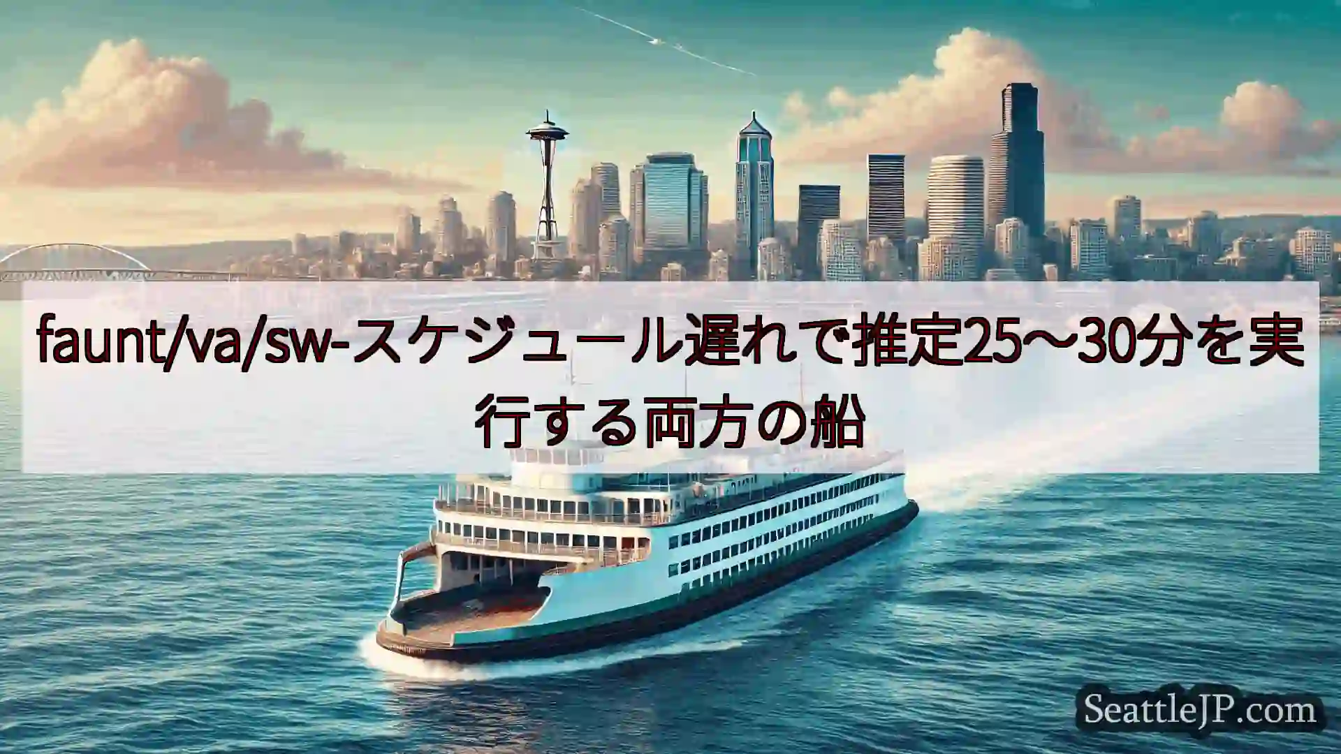 シアトルフェリーニュース faunt/va/sw-スケジュール遅れで推定25〜30分を実行する両