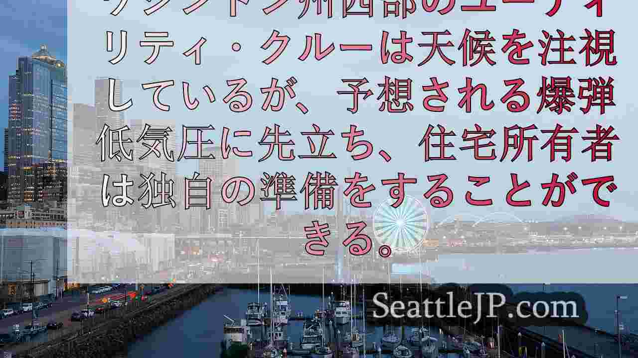 爆弾低気圧」： 停電、樹木、物的損害に備える