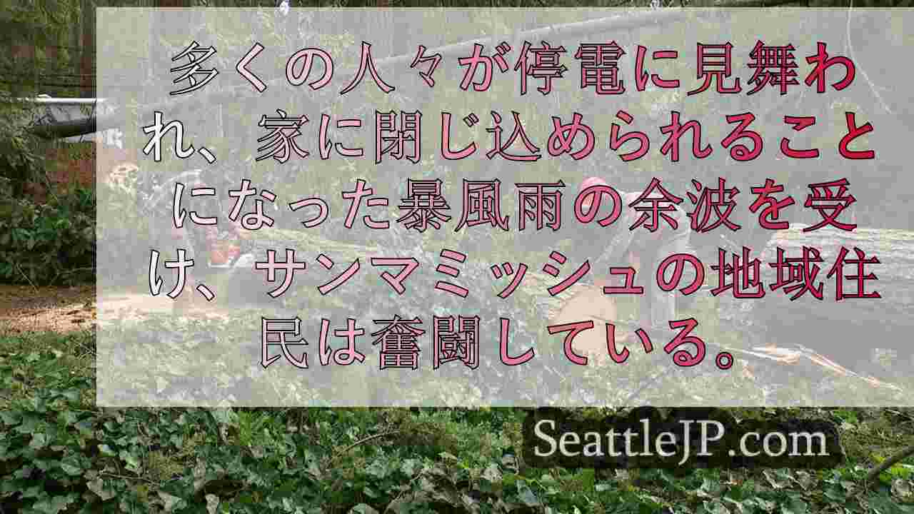 サマミッシュのコミュニティ精神、暴風雨後の地域復旧を地元住民が支援