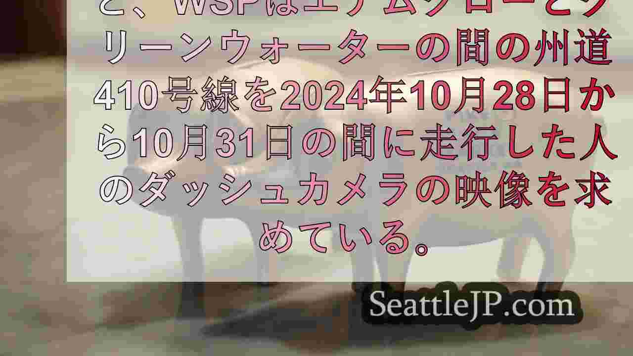 ワシントン州エナムクローの殺人事件でWSPがダッシュカムの映像を探している。