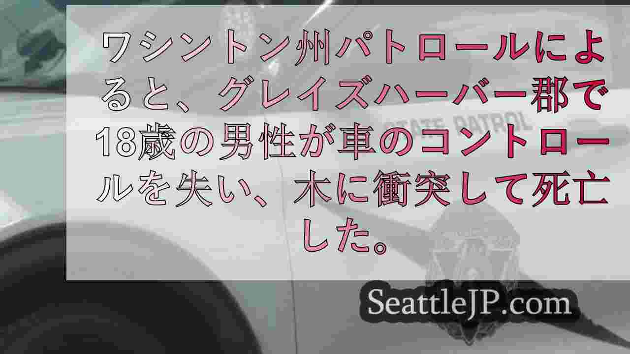 アバディーン近郊で車が道路を離れ木に衝突、男性死亡