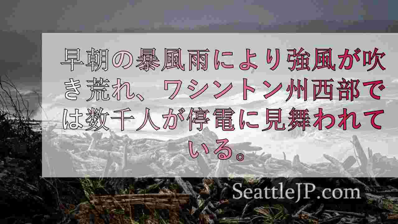 強風のためワシントン州西部で広範囲に停電