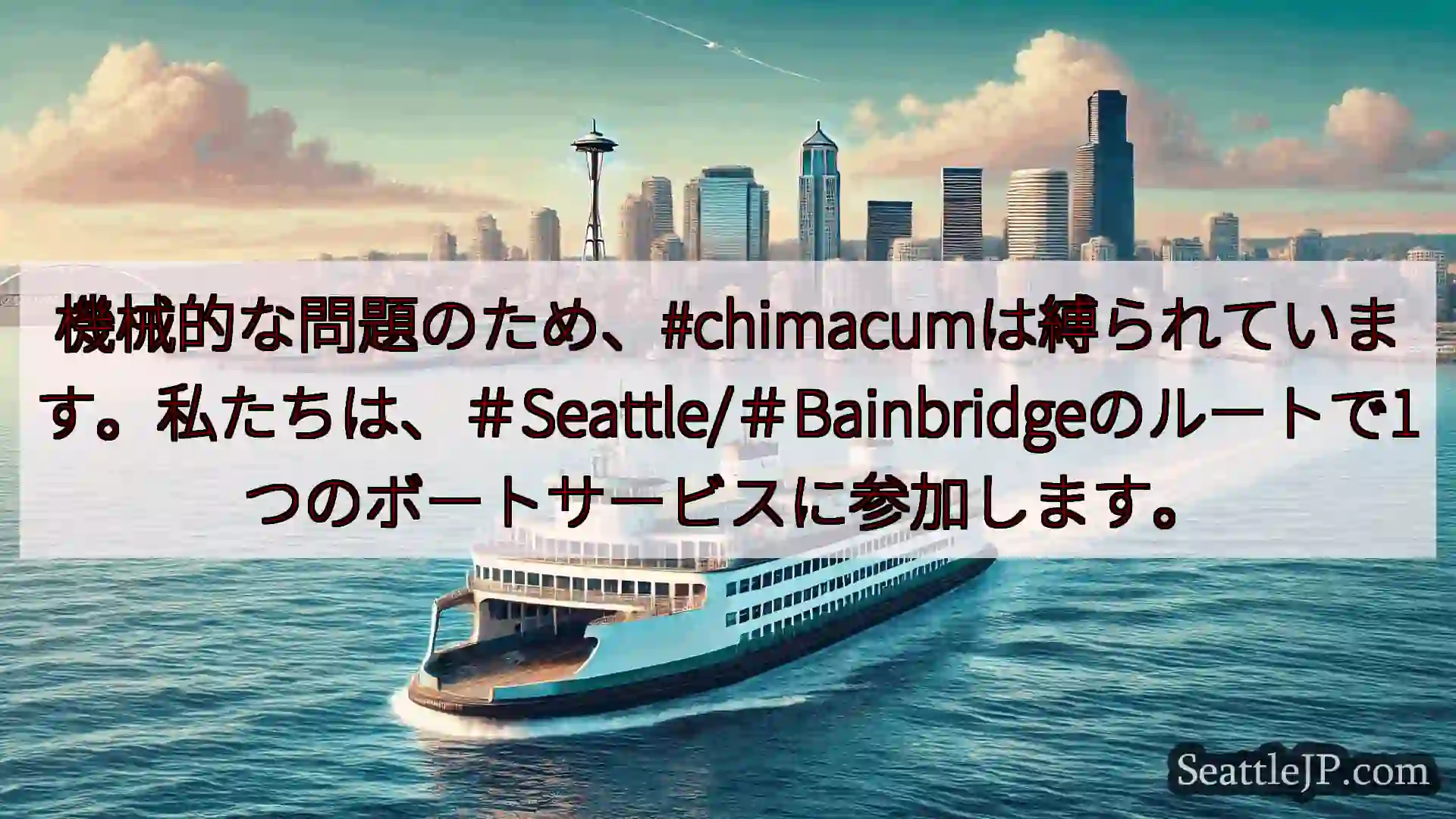 シアトルフェリーニュース 機械的な問題のため、#chimacumは縛られています。私たちは、＃S
