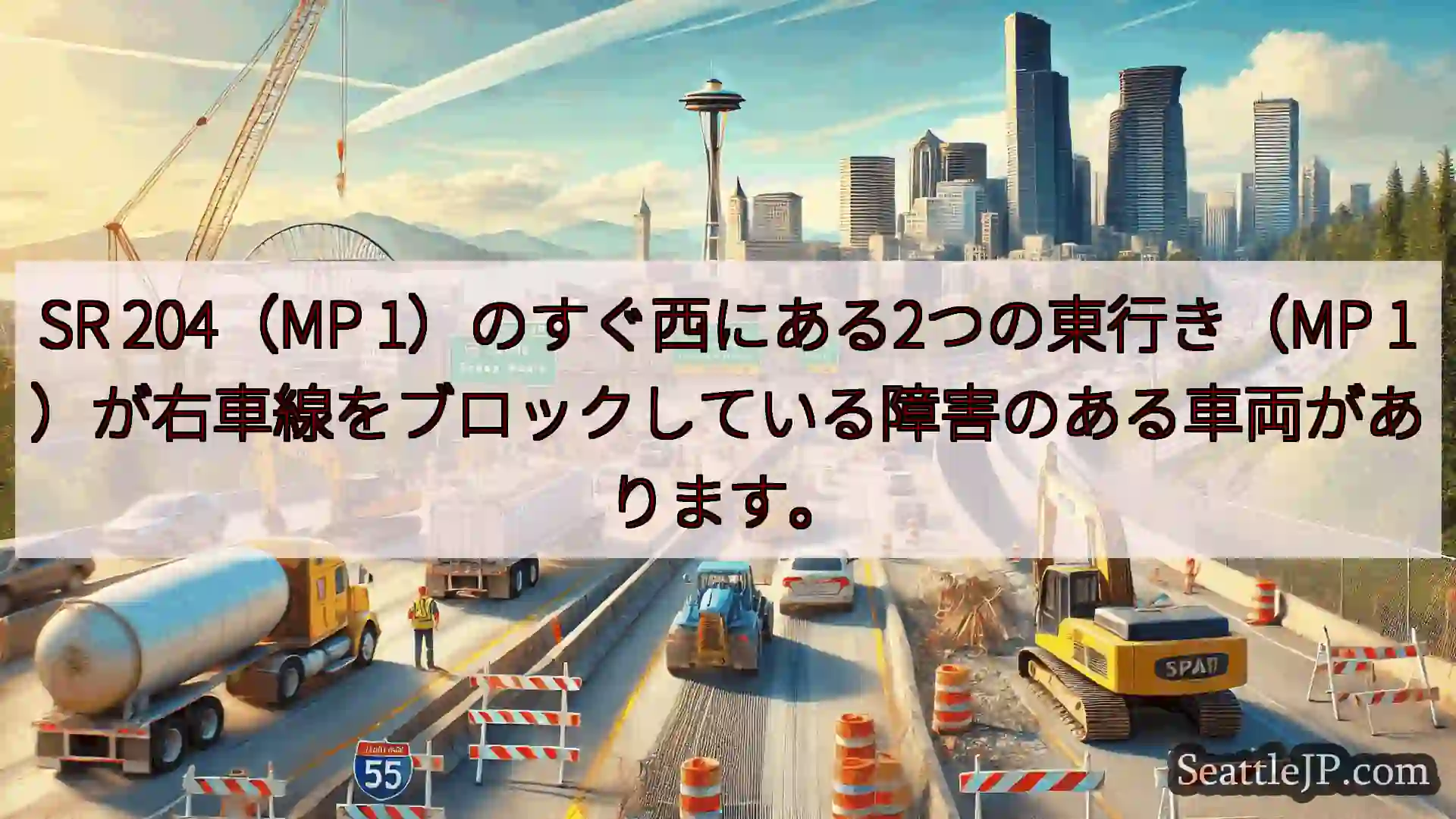 シアトル交通ニュース SR 204（MP 1）のすぐ西にある2つの東行き（MP