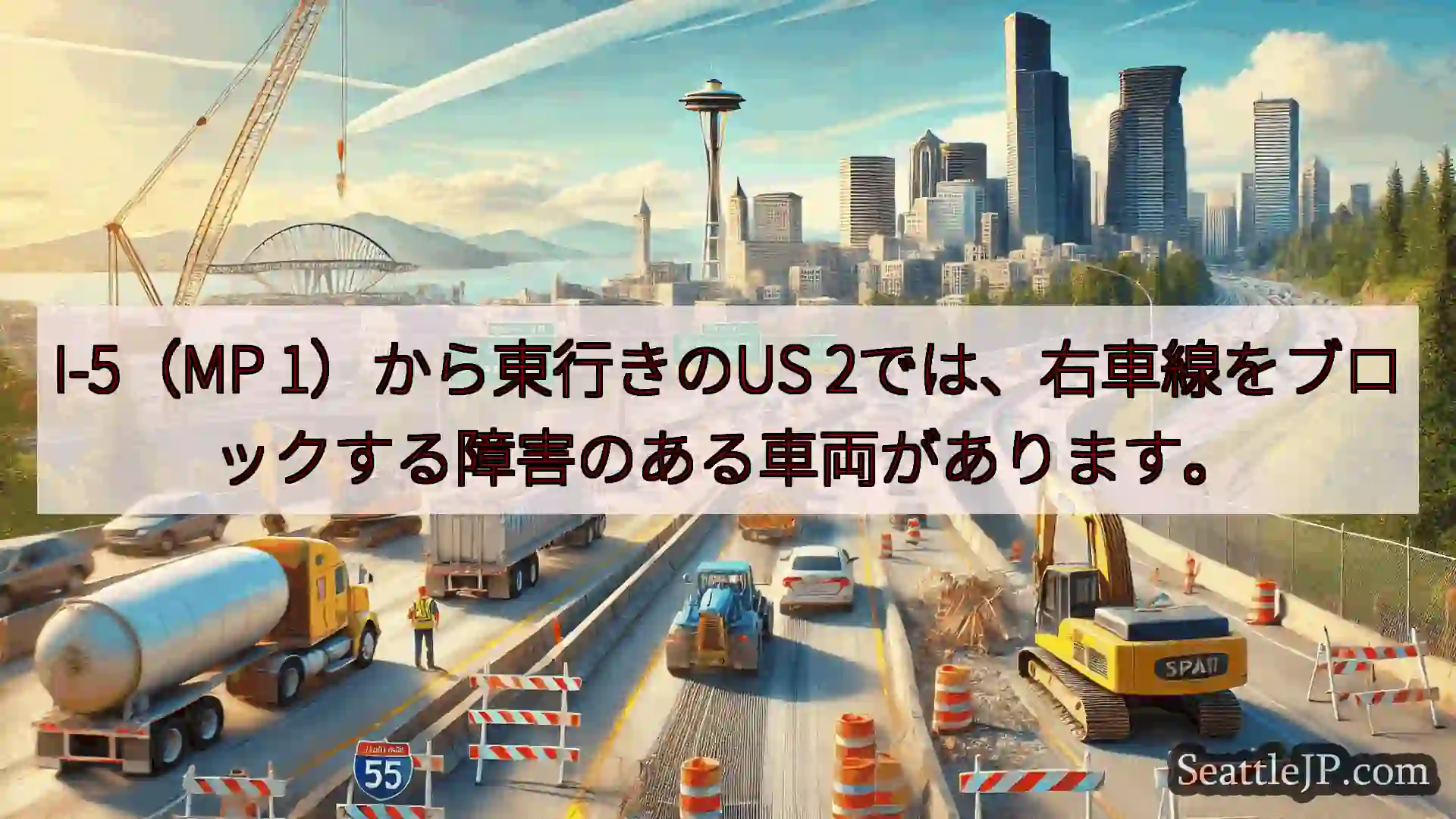 シアトル交通ニュース I-5（MP 1）から東行きのUS
