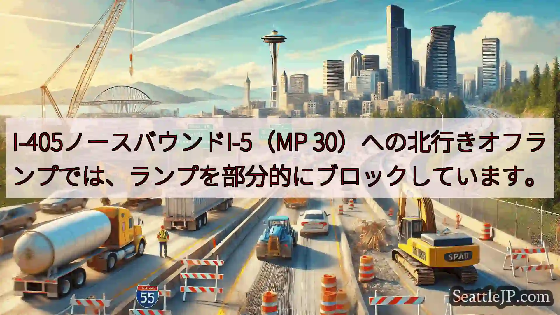 シアトル交通ニュース I-405ノースバウンドI-5（MP