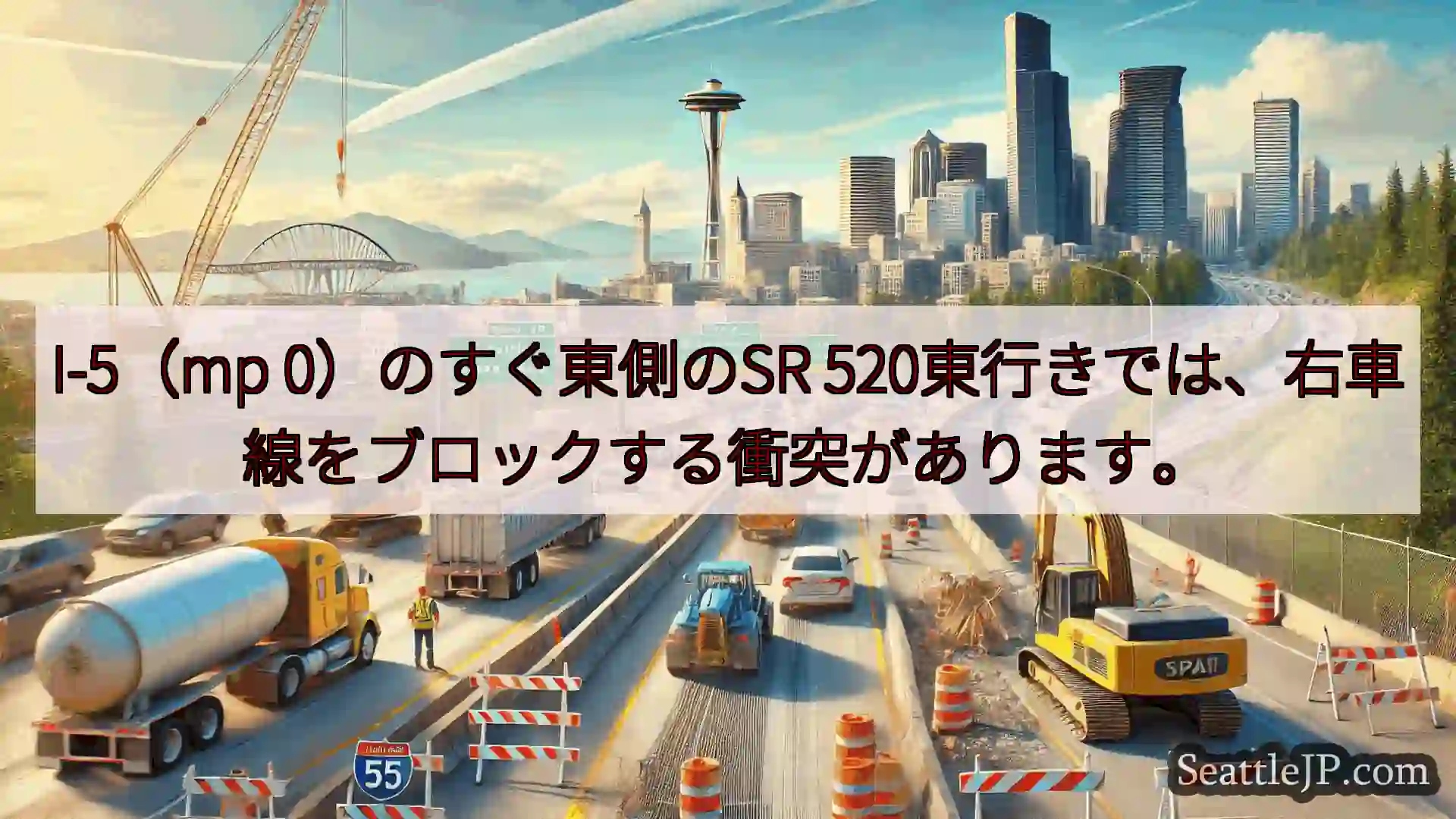 シアトル交通ニュース I-5（mp 0）のすぐ東側のSR