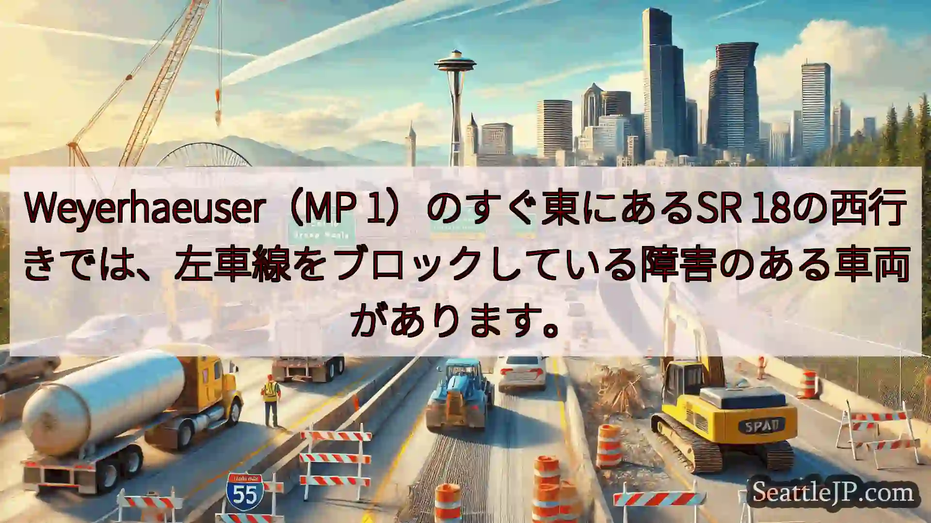 シアトル交通ニュース Weyerhaeuser（MP 1）のすぐ東にあるSR