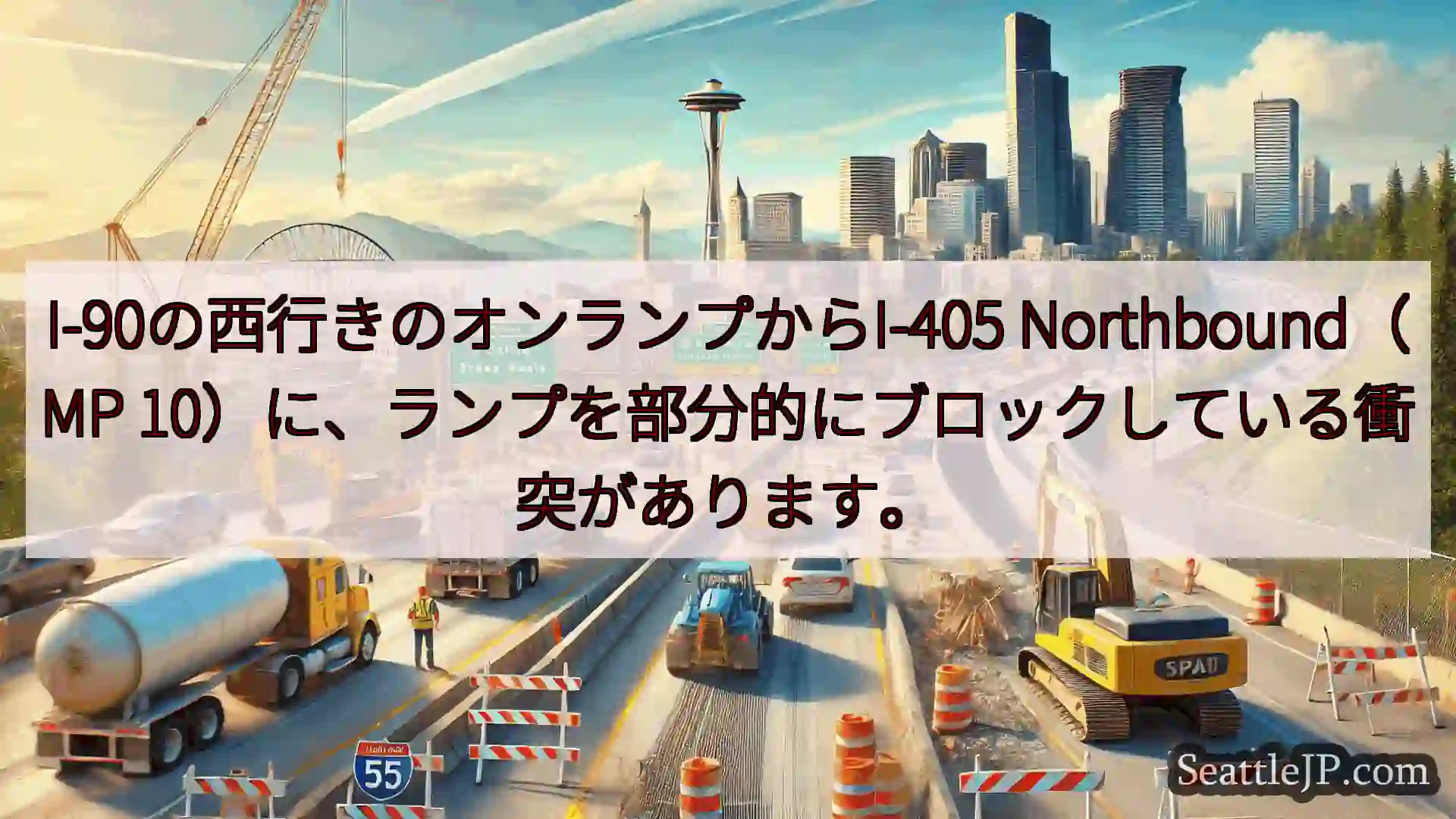 シアトル交通ニュース I-90の西行きのオンランプからI-405