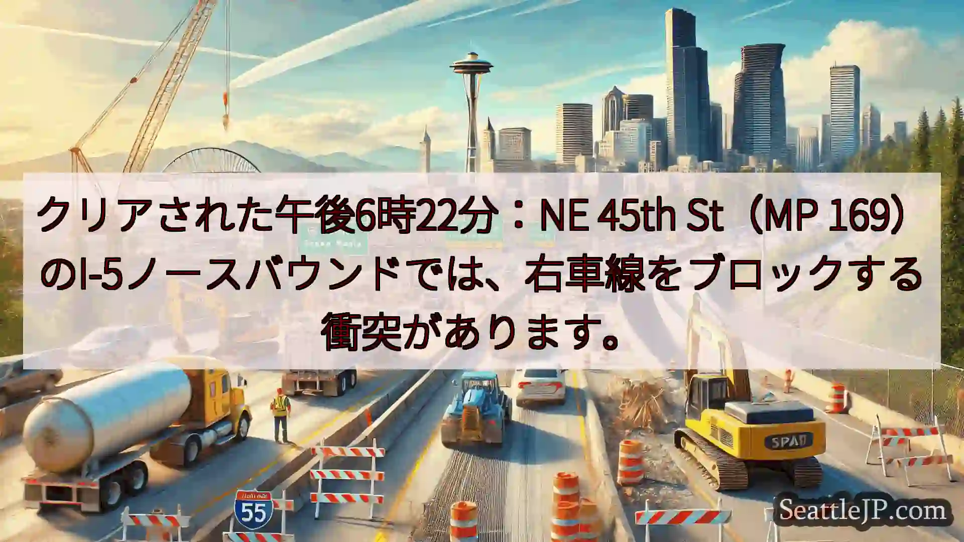 シアトル交通ニュース クリアされた午後6時22分：NE 45th St（MP