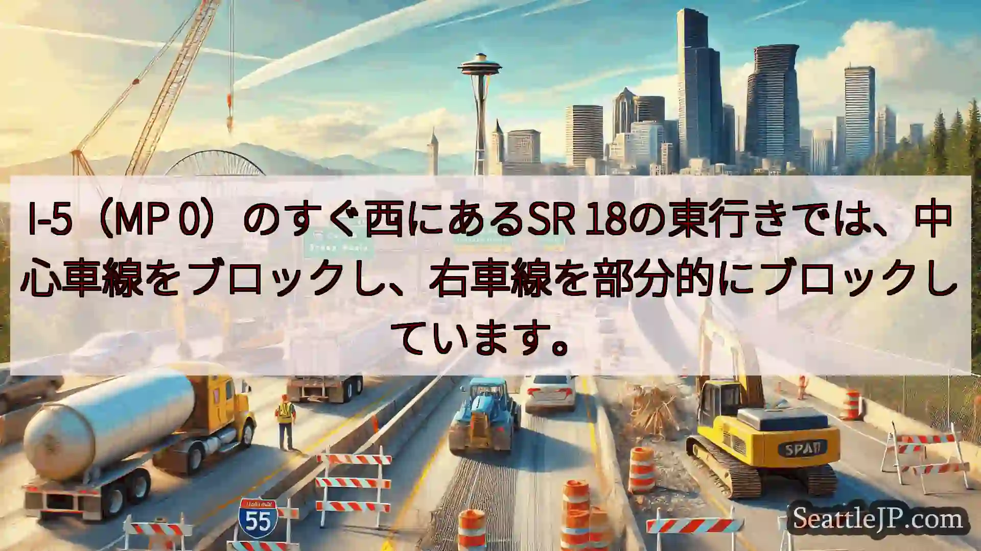 シアトル交通ニュース I-5（MP 0）のすぐ西にあるSR