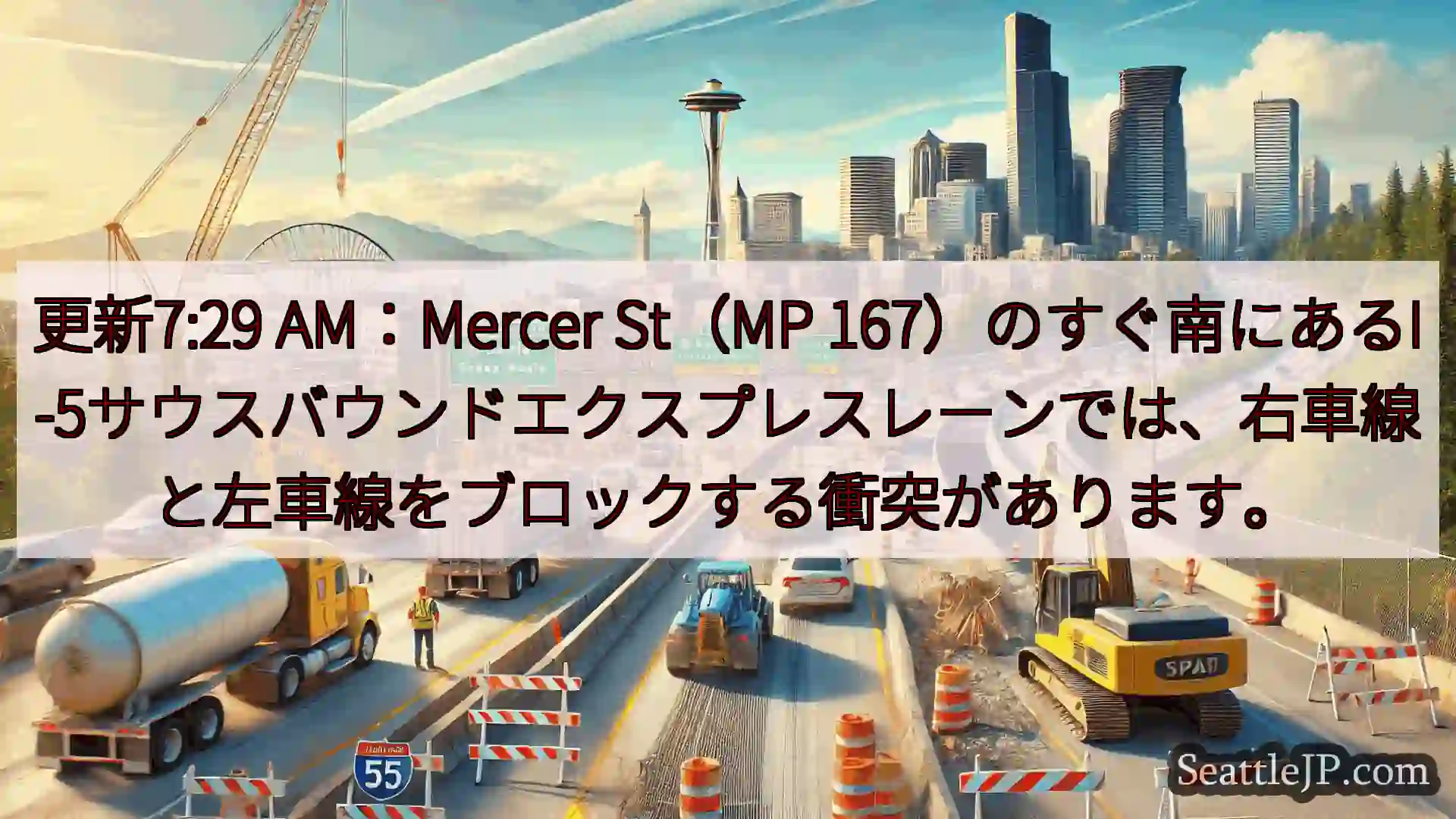 シアトル交通ニュース 更新7:29 AM：Mercer St（MP
