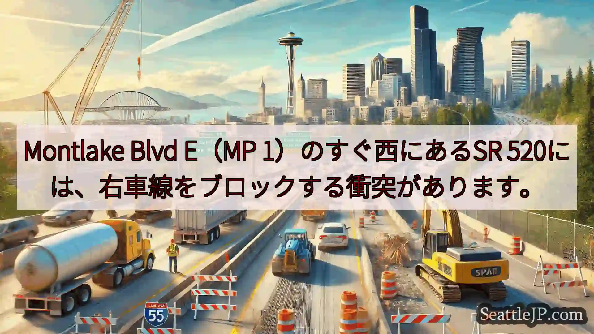 シアトル交通ニュース Montlake Blvd E（MP 1）のすぐ西にあるSR