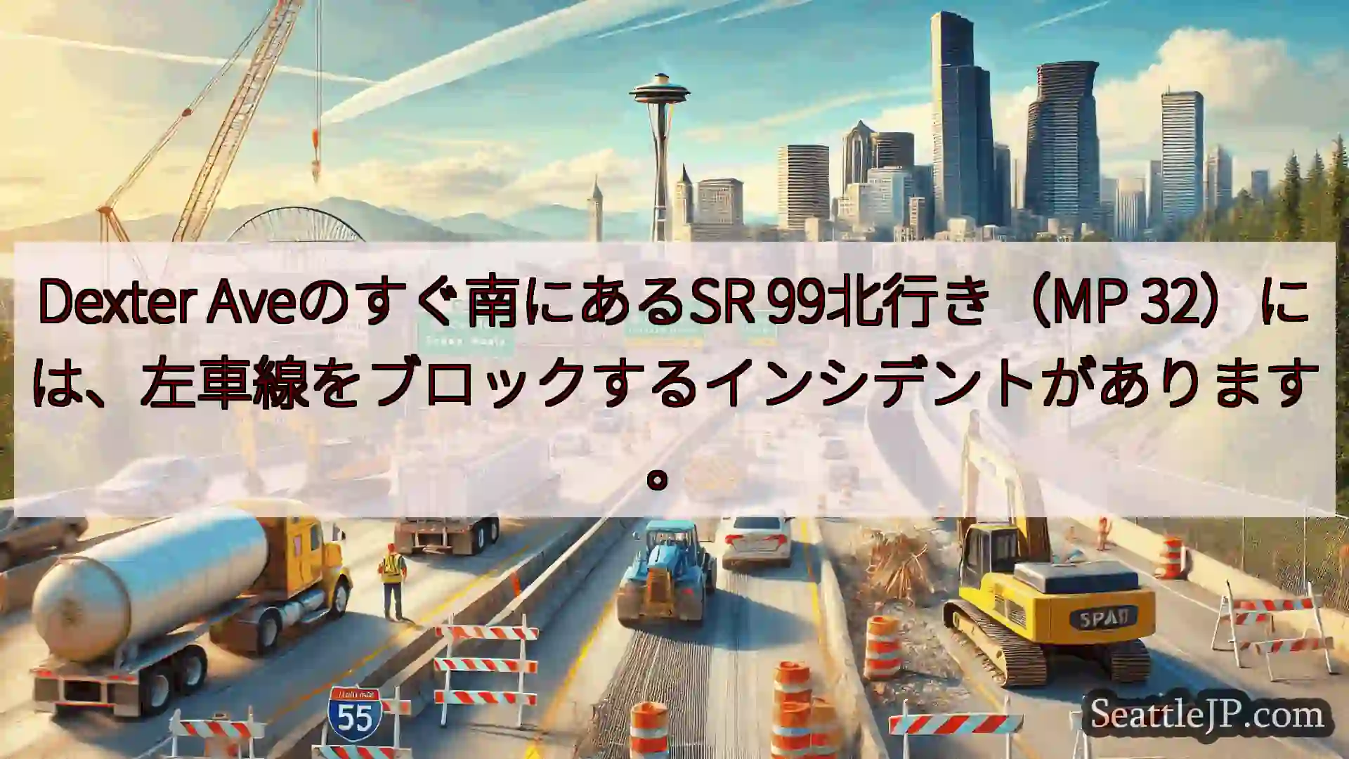シアトル交通ニュース Dexter Aveのすぐ南にあるSR 99北行き（MP