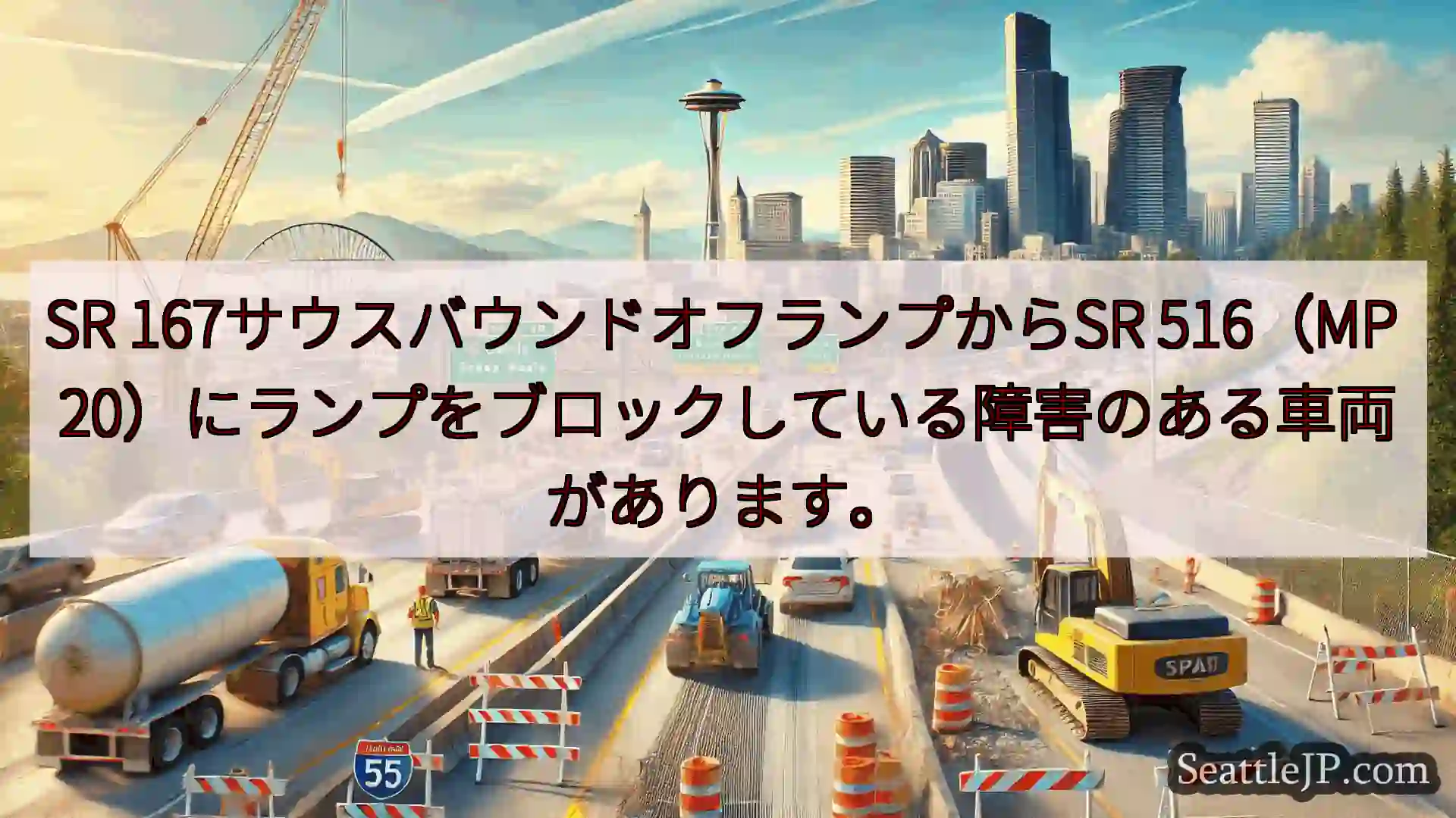 シアトル交通ニュース SR 167サウスバウンドオフランプからSR 516（MP