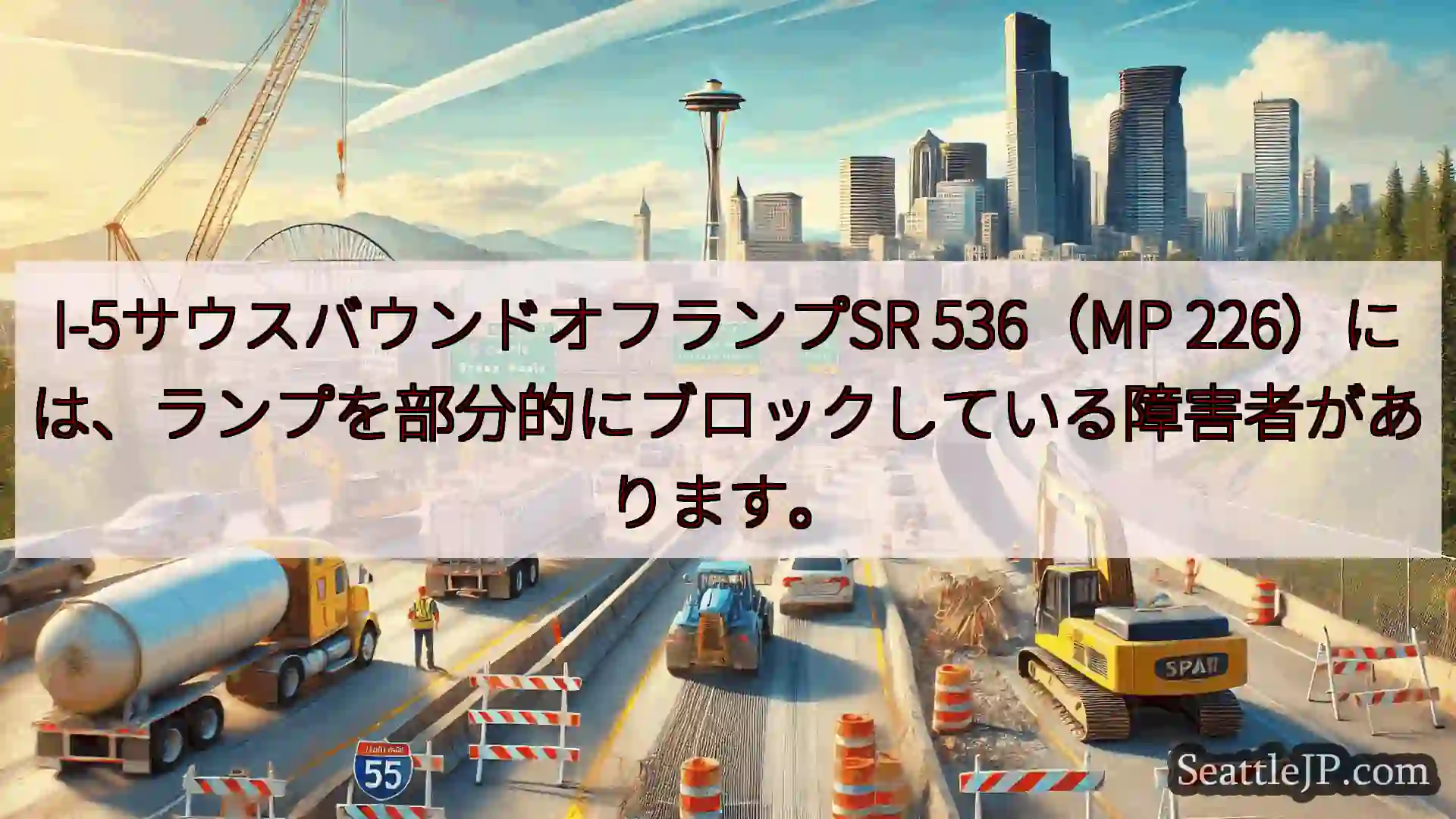 シアトル交通ニュース I-5サウスバウンドオフランプSR 536（MP