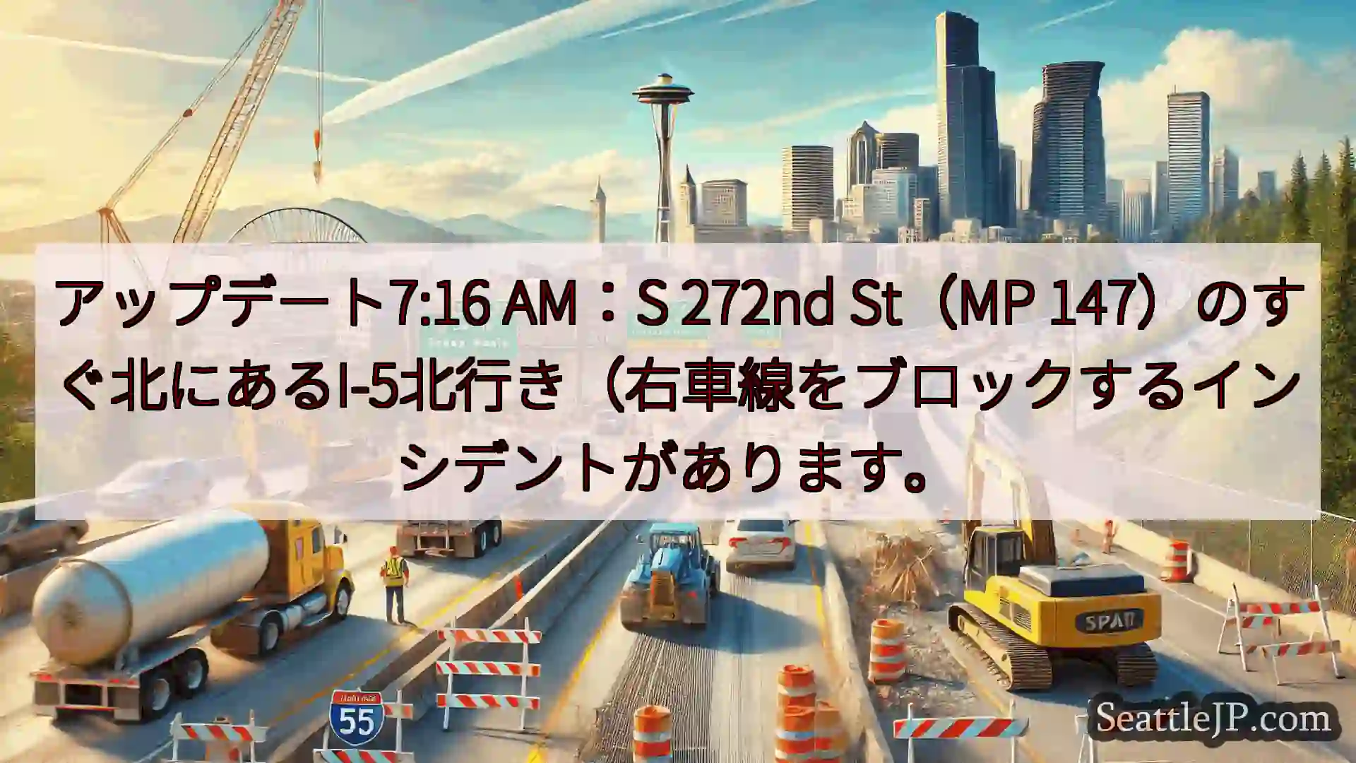 シアトル交通ニュース アップデート7:16 AM：S 272nd St（MP